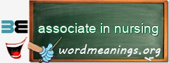 WordMeaning blackboard for associate in nursing